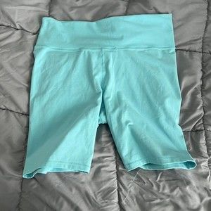 Fabletics Define PowerHold High-Waisted 9'' Short - Size 1X Aqua Blue Bell